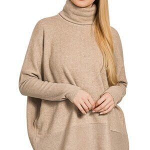Beige Turtleneck Sweater